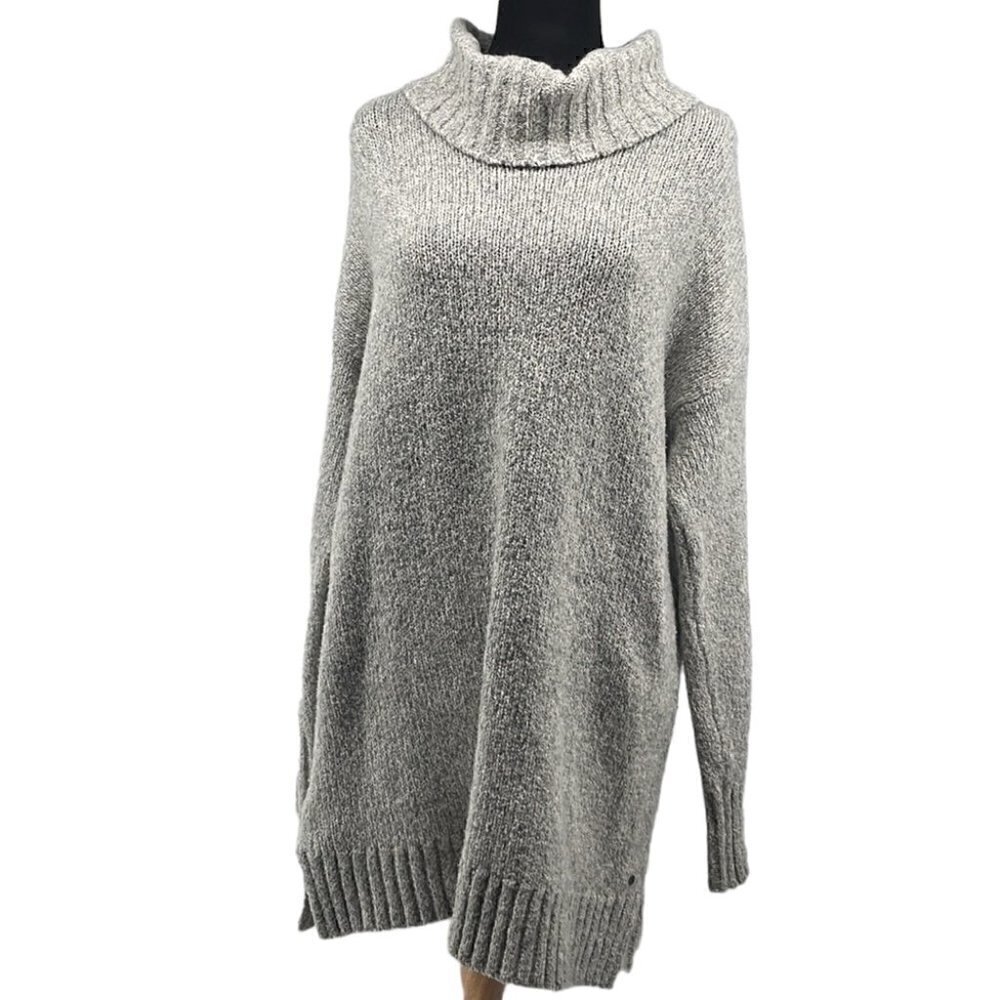 Eddie Bauer lounge sweater tunic length warm cozy cottage neutral sz lg